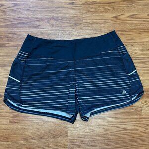 Athleta Gray Striped Running Shorts